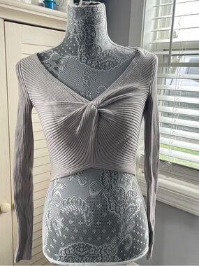 Abercrombie & Fitch Mauve Ribbed Knit Top